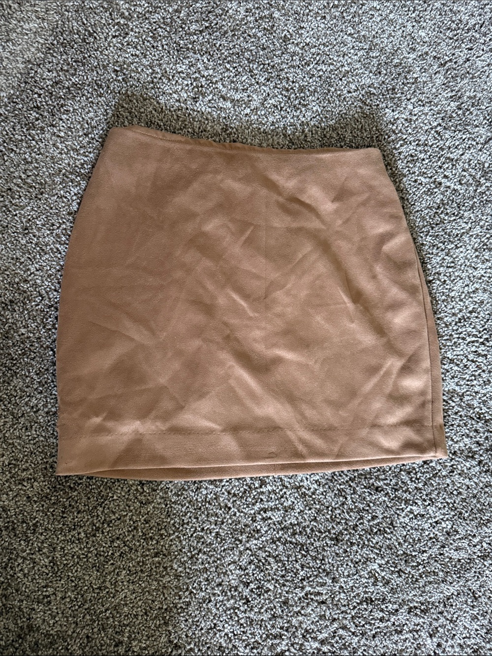 Classic Suede Tan Mini Skirt